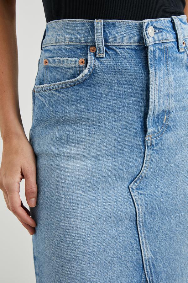 rails Highland skirt Baja Blue Raw Hem
