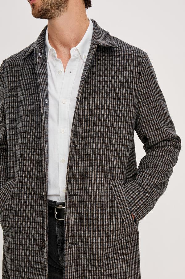 rails Hockney overcoat Grey Check Plaid