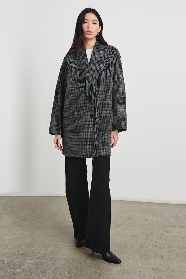 Rails Hugo Coat Charcoal Check