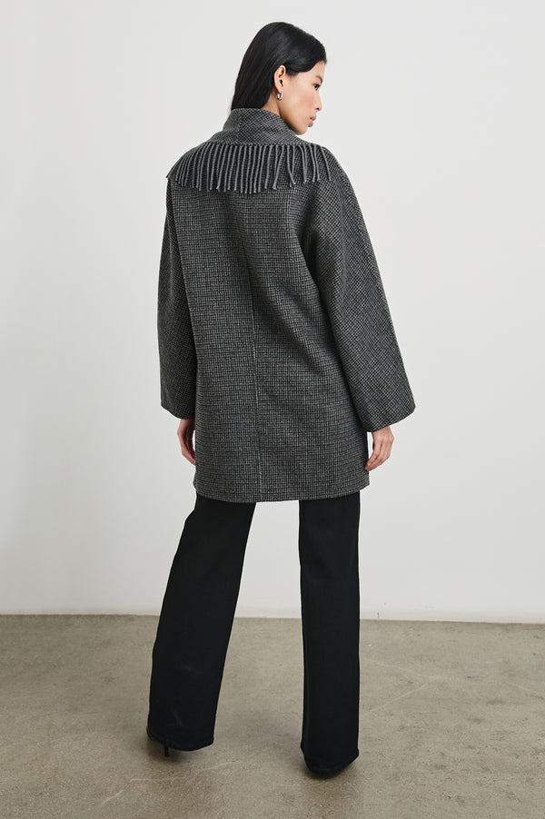 Rails Hugo Coat Charcoal Check