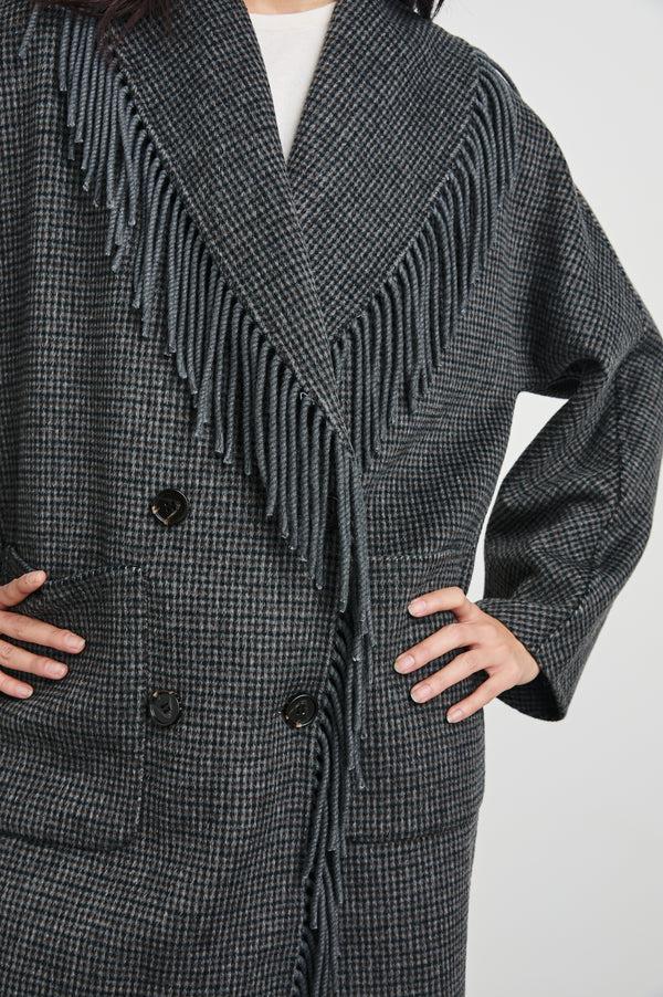 rails Hugo coat Charcoal Check