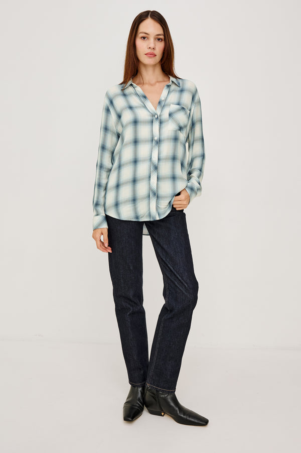 Rails Hunter Shirt Bluebell Ivory