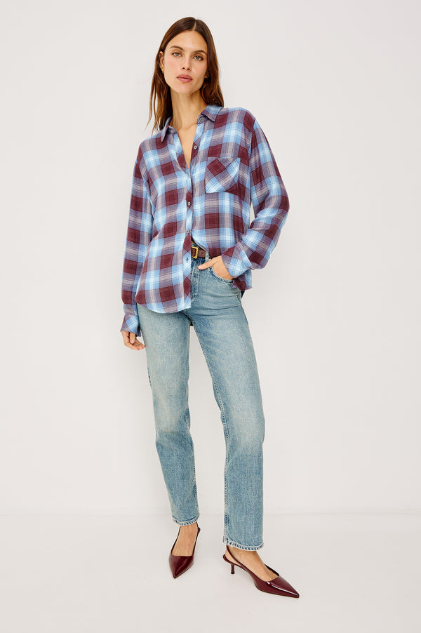 Rails Hunter Shirt Cerulean Mulberry