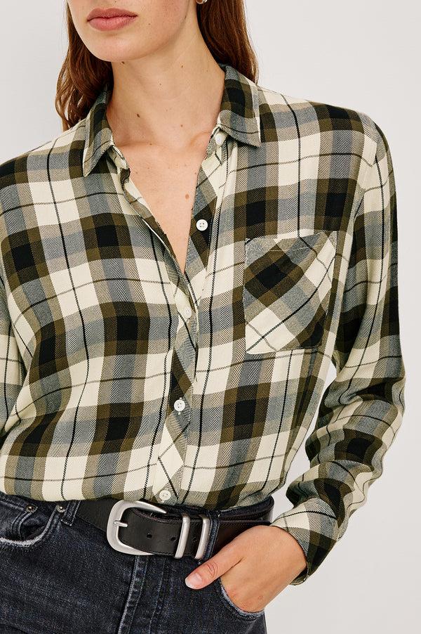 rails Hunter shirt Ivory Olive Ash