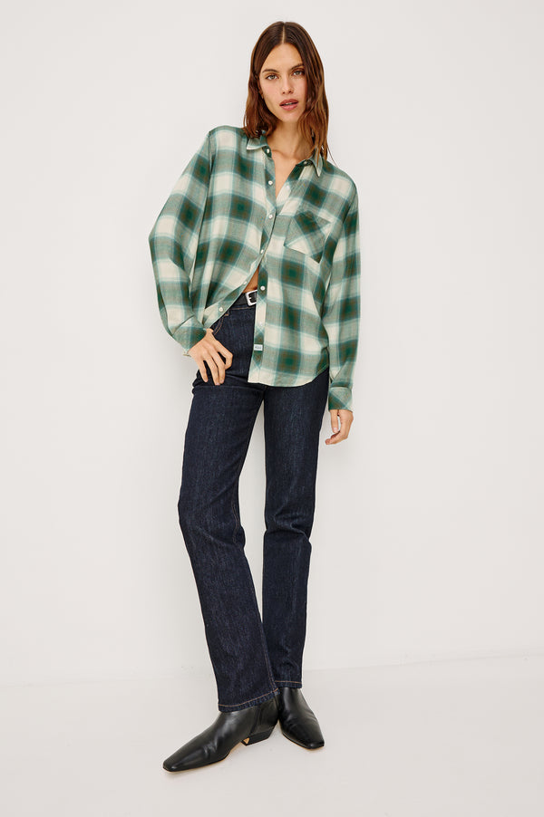 Rails Hunter Shirt Ivory Olive Teal
