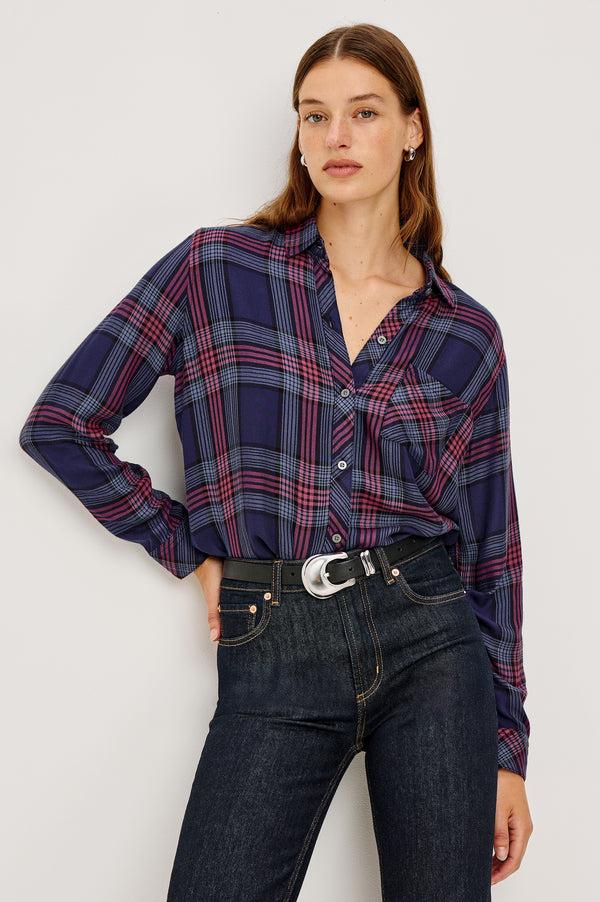 Rails Hunter Shirt Navy Rose Astor