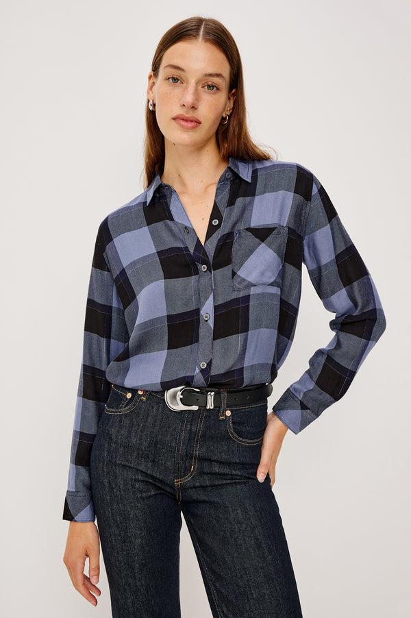 Rails Hunter Shirt Periwinkle Navy Silver