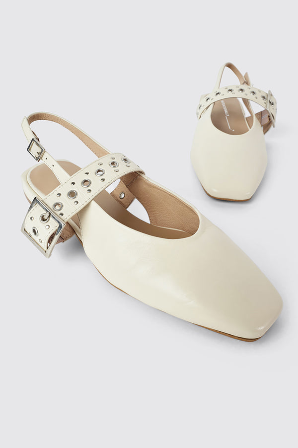 rails Intentionally blank pearl ballet flat Cream