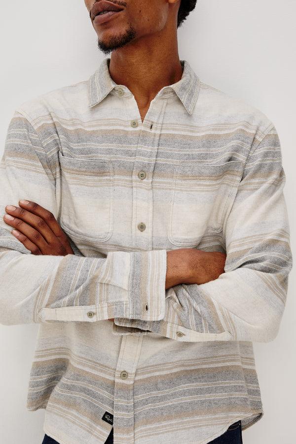 rails Ivan shirt Lunar Rock Stripe