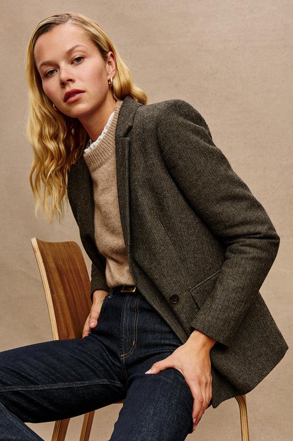 Rails Jac Blazer Camel Black Herringbone