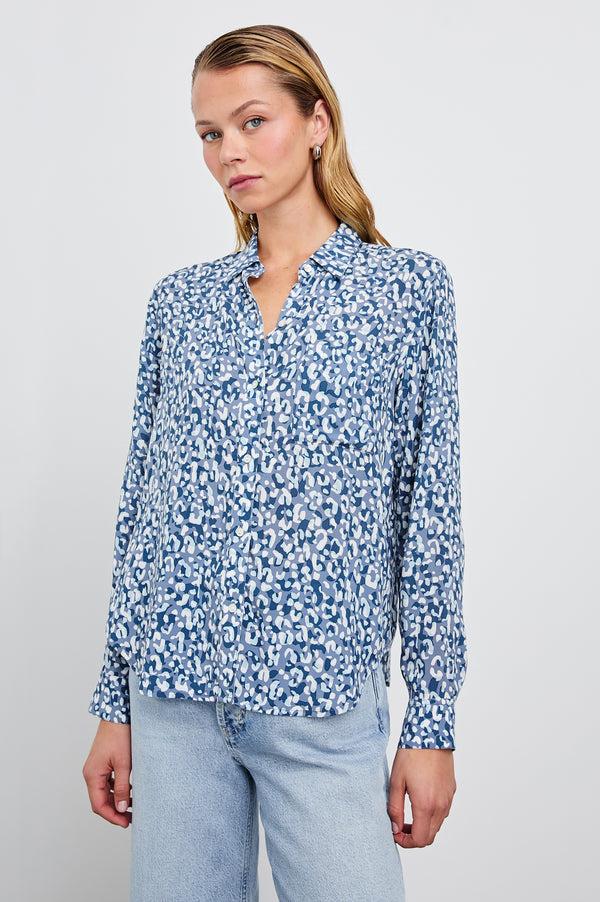 Rails Josephine Shirt Blue Mixed Cheetah