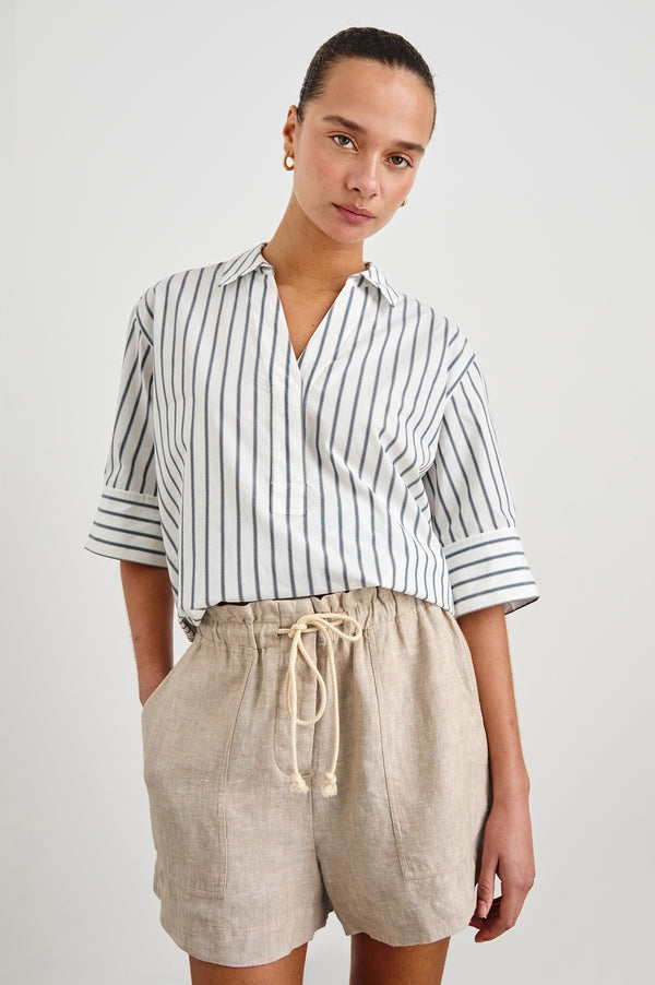 Rails Juda Top Chalk Slate Stripe