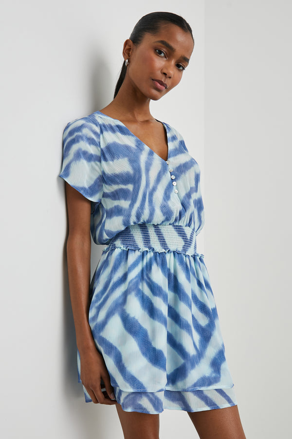 Rails Karla Dress Blue Watercolor Stripes