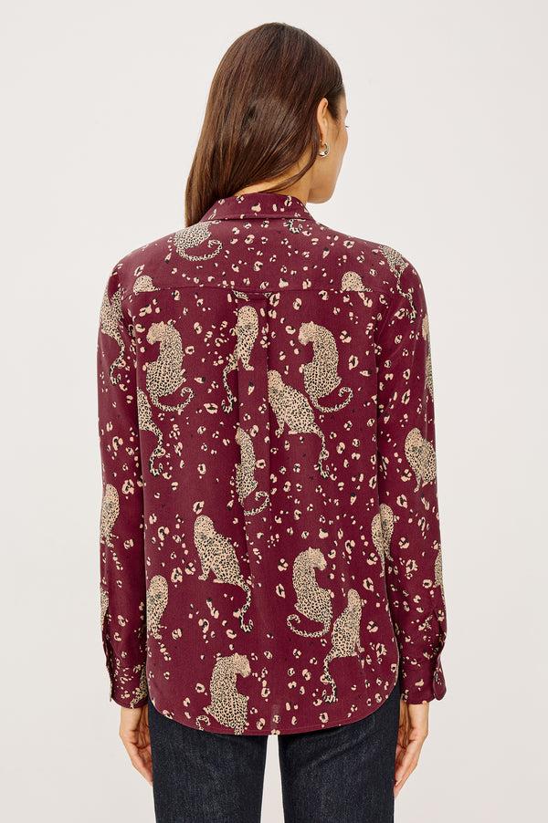 Rails Kate Shirt Oxblood Leopard