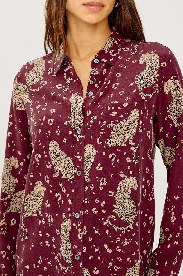 rails Kate shirt Oxblood Leopard