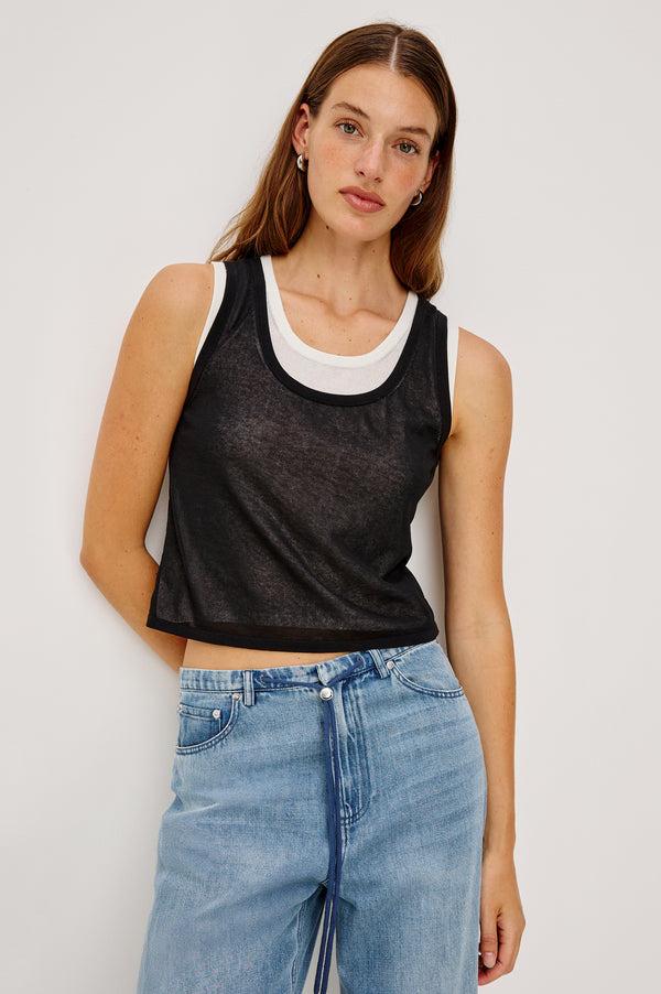 Rails Kelly Top Black Ivory