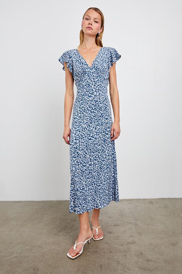 Rails Kenz Dress Blue Mixed Cheetah