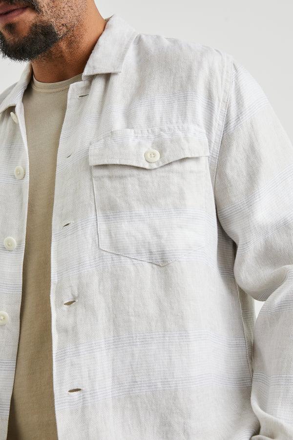 rails Kerouac shirt jacket Wicker Graphite Stripe