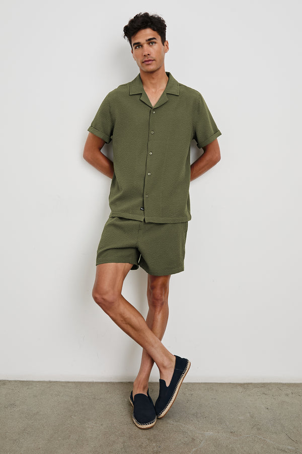Rails La Brea Swim Short Olive Seersucker