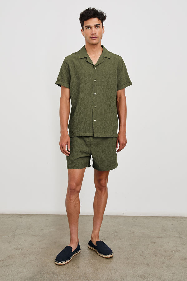 Rails La Brea Swim Short Olive Seersucker
