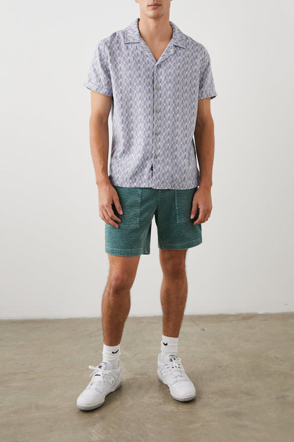 Rails Lanai Shirt Tin Stamp Seatia White