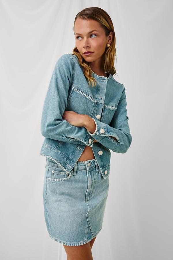 Rails Laurel Skirt Harbor Blanket Stitch