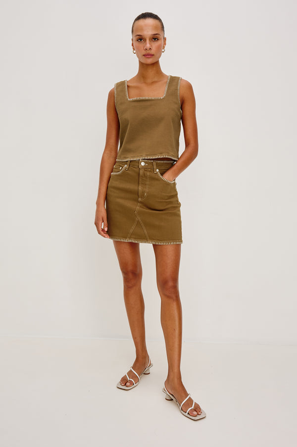 Rails Laurel Skirt Safari Embroidered