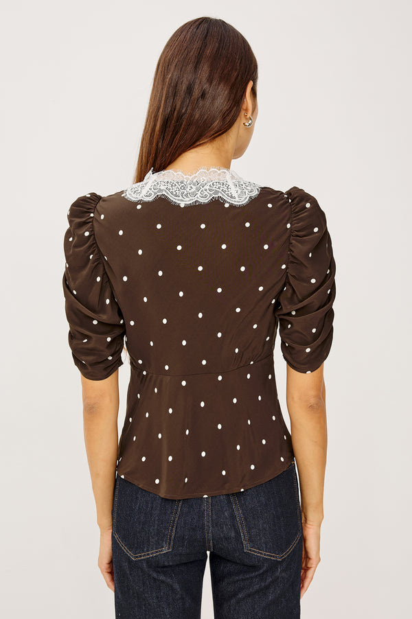 Rails Lazara Top Cocoa Polka Dots
