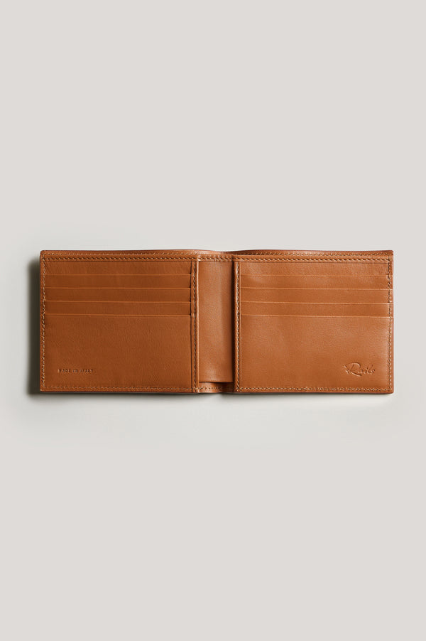 rails Leather billfold wallet Cognac