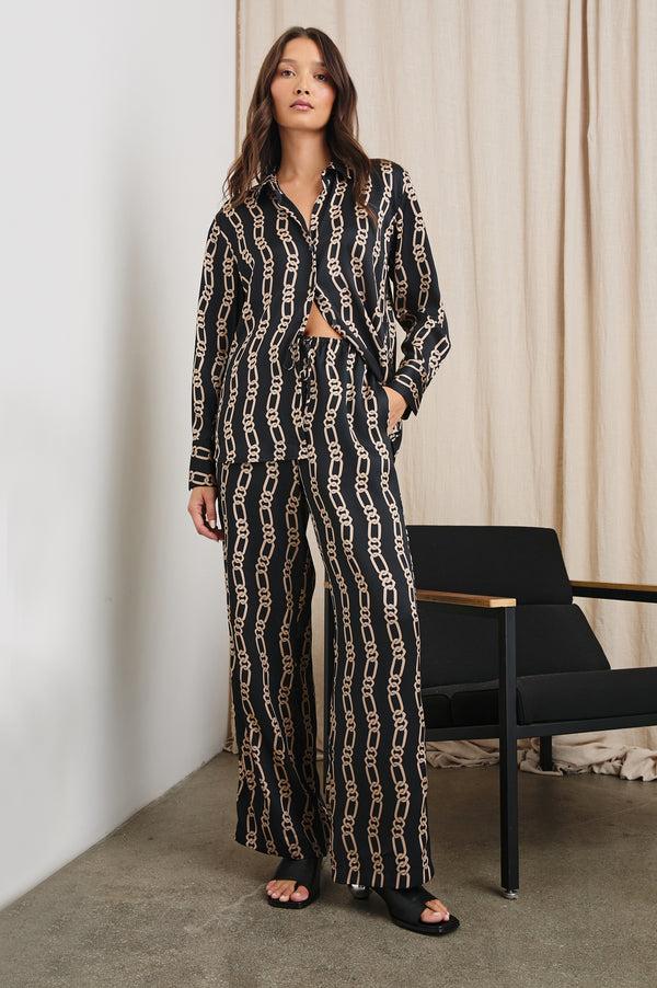 Rails Ledger Shirt Black Gold Link