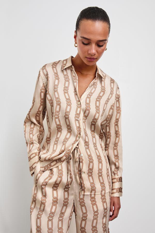 Rails Ledger Shirt Ivory Gold Link