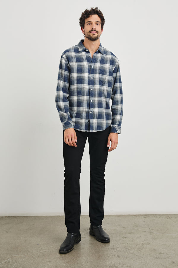 Rails Lennox Shirt Charcoal Lapis