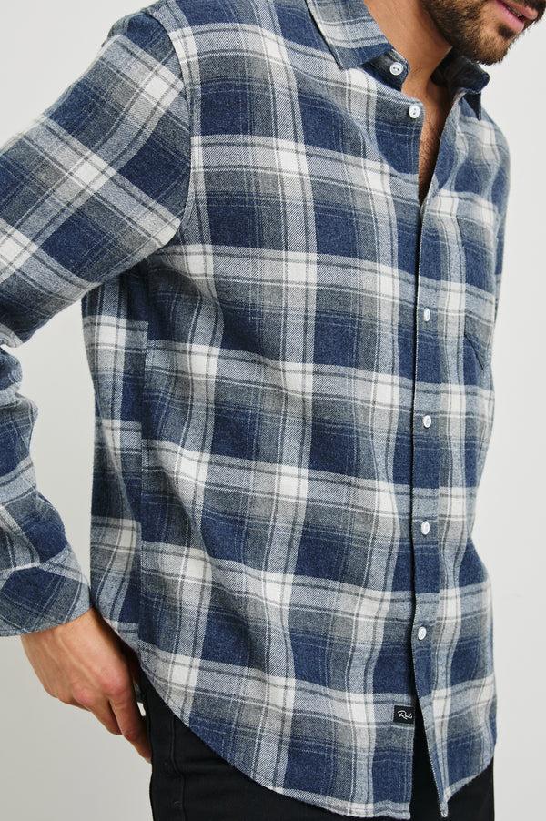 rails Lennox shirt Charcoal Lapis