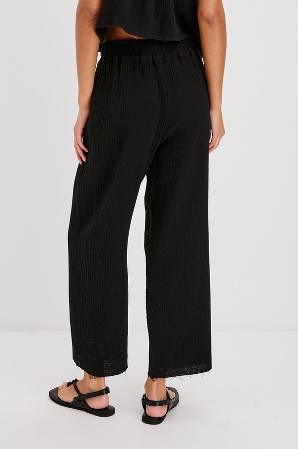Rails Leon Crop Pant Black Gauze