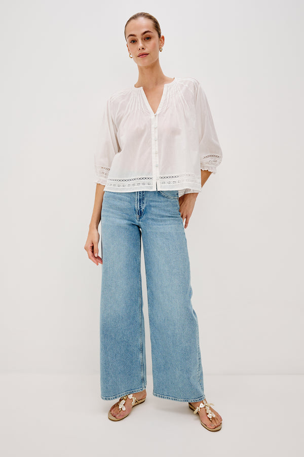 Rails Lilah Top White Lace Detail