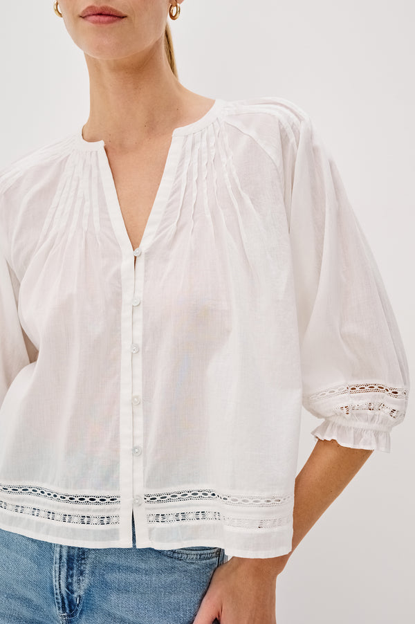 rails Lilah top White Lace Detail
