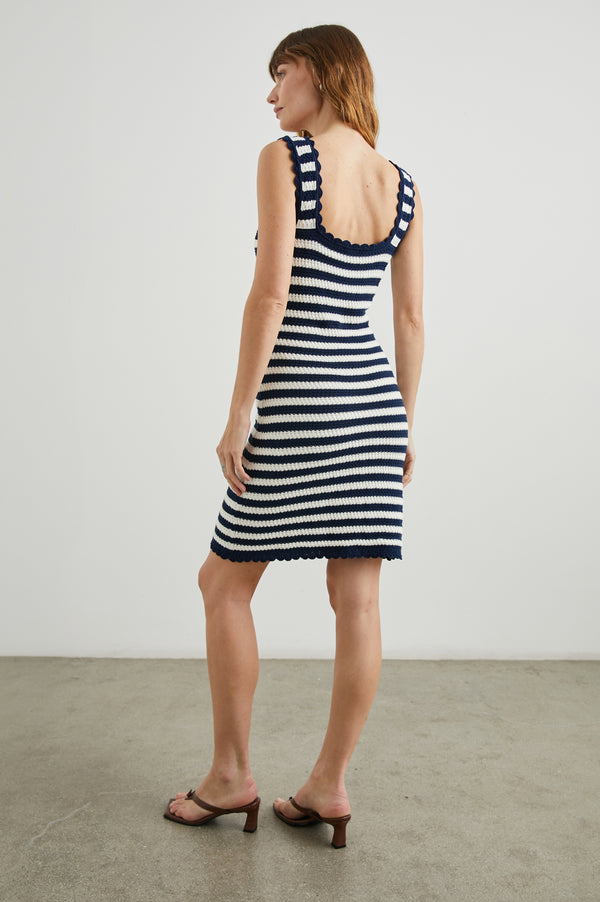 Rails Lily Dress White Navy Stripe