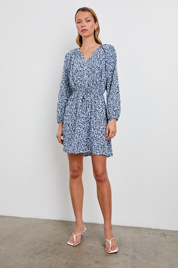 Rails Linnea Dress Blue Mixed Cheetah