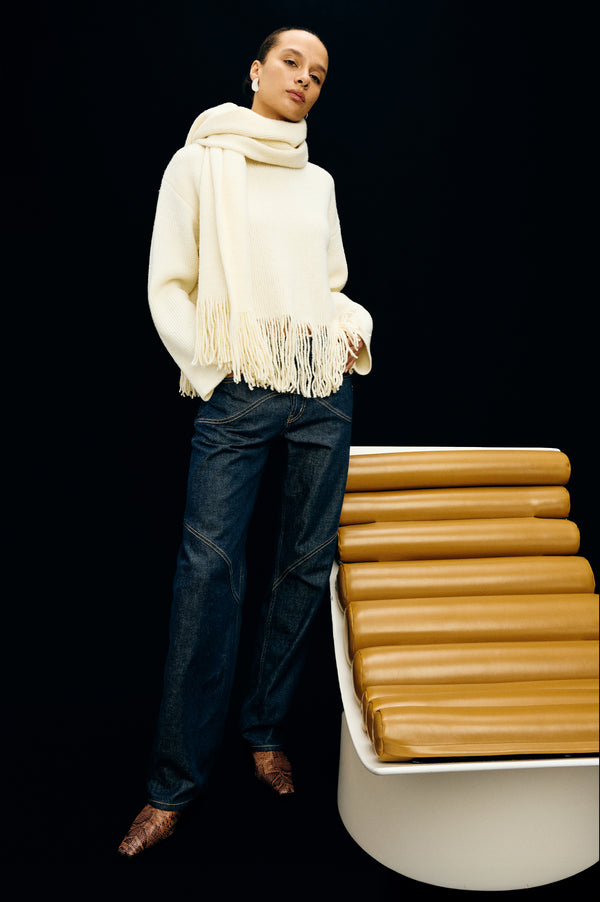 Rails Lise Sweater Ivory Fringe