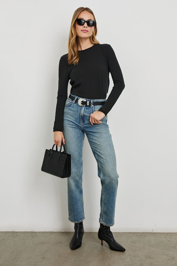 Rails Long Sleeve Crew Neck T-shirt Black