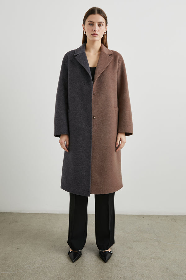 Rails Lore Coat Charcoal Mink Mix