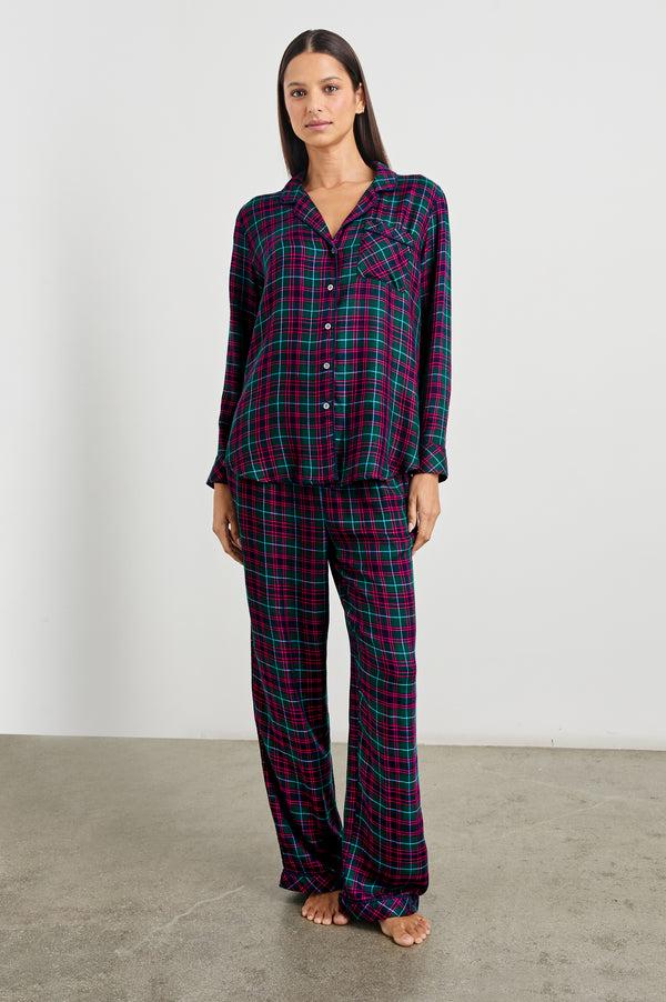 Rails Luna Pajama Set Evergreen Fuschia Ice