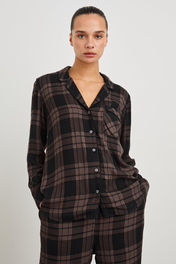 Rails Luna Pajama Set Mauve Bronze Metallic Pitch