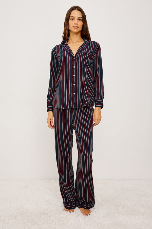 Rails Luna Pajama Set Navy Oxblood Stripe