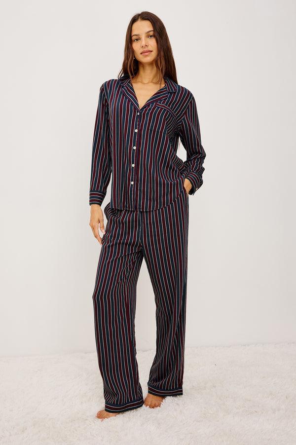 Rails Luna Pajama Set Navy Oxblood Stripe