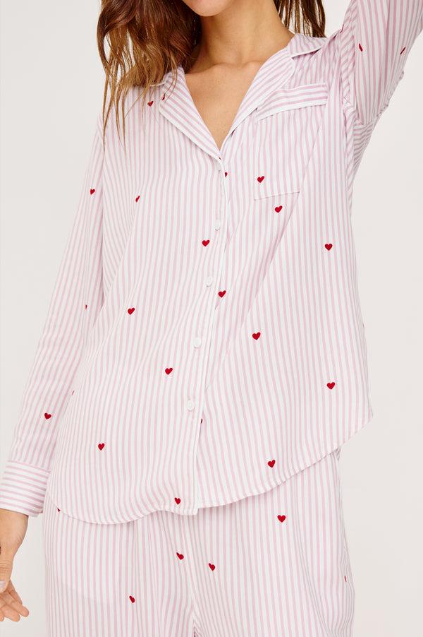 Rails Luna Pajama Set Rose Stripe Hearts