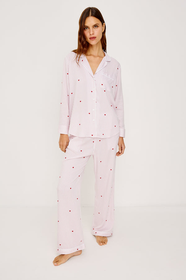 Rails Luna Pajama Set Rose Stripe Hearts
