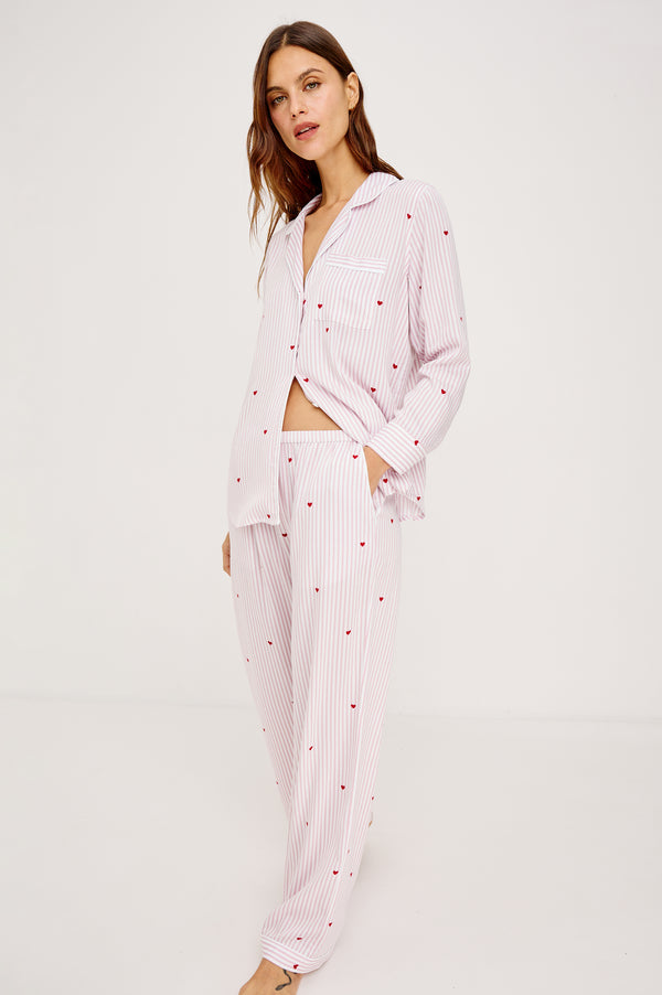 rails Luna pajama set Rose Stripe Hearts