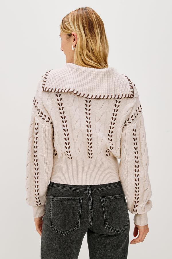Rails Lune Sweater Oatmeal Brown Whip Stitch