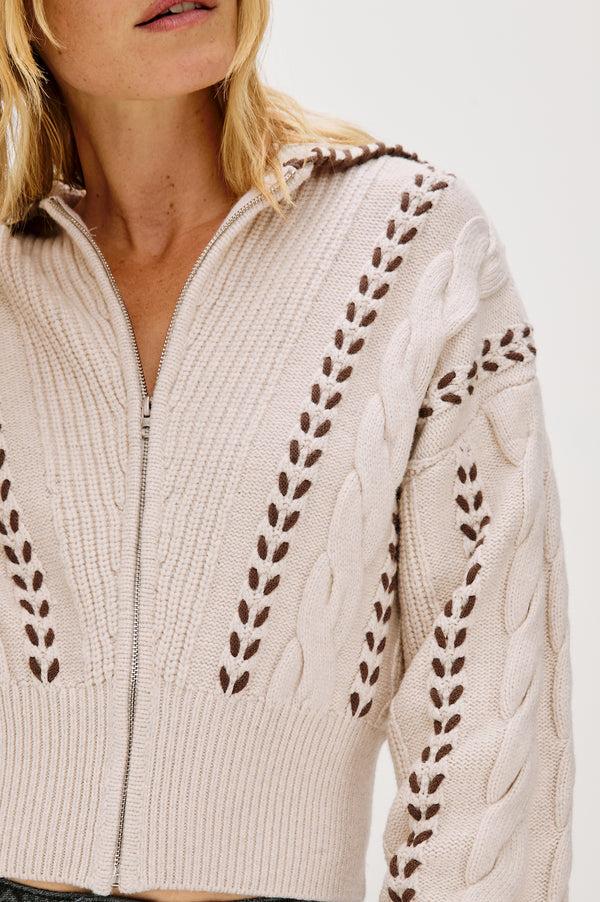 rails Lune sweater Oatmeal Brown Whip Stitch